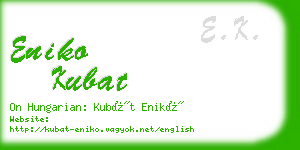 eniko kubat business card